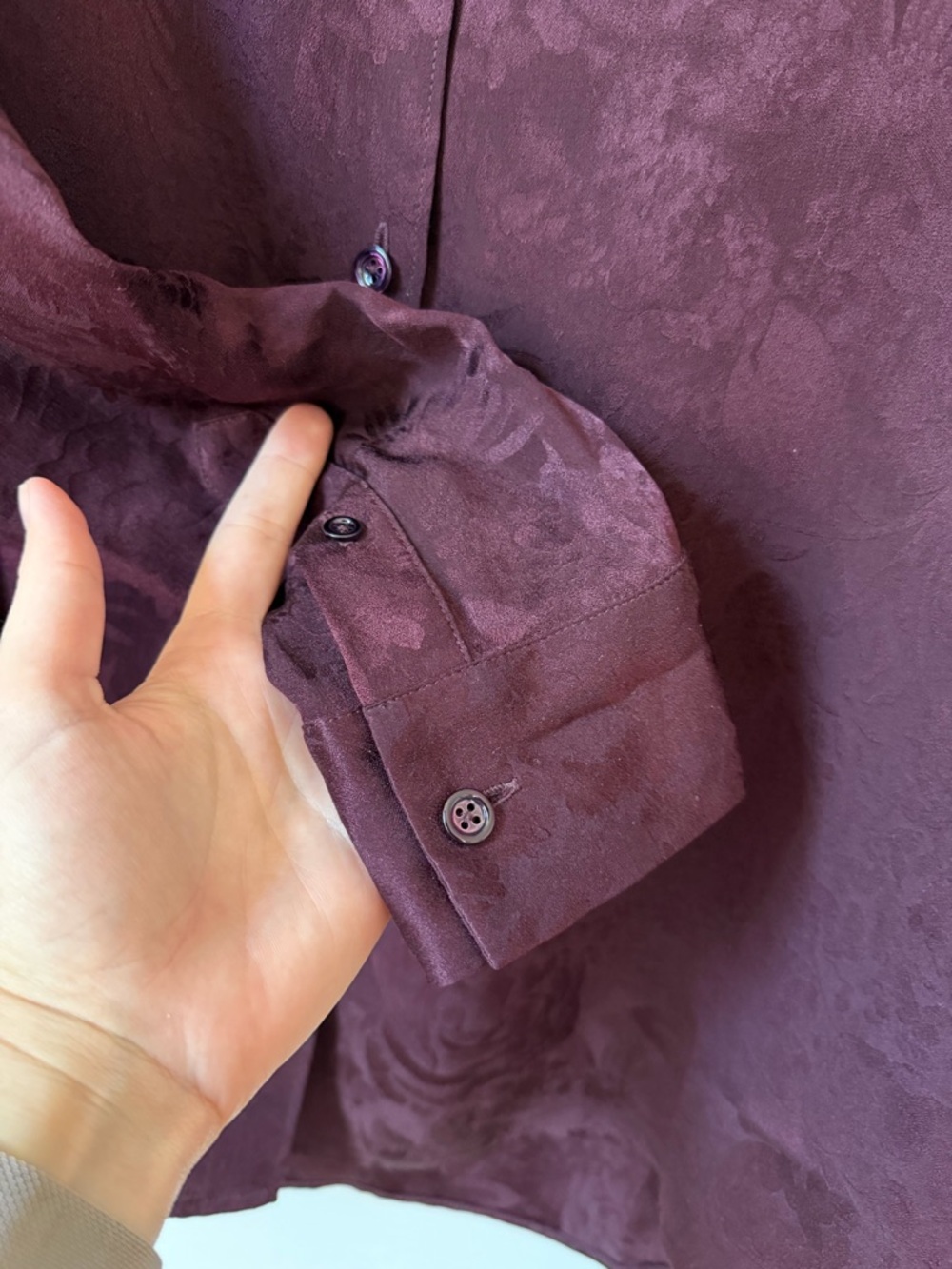 The Row Floral Purple Silk Button Down Blouse Size 6 - Picture 3 of 7